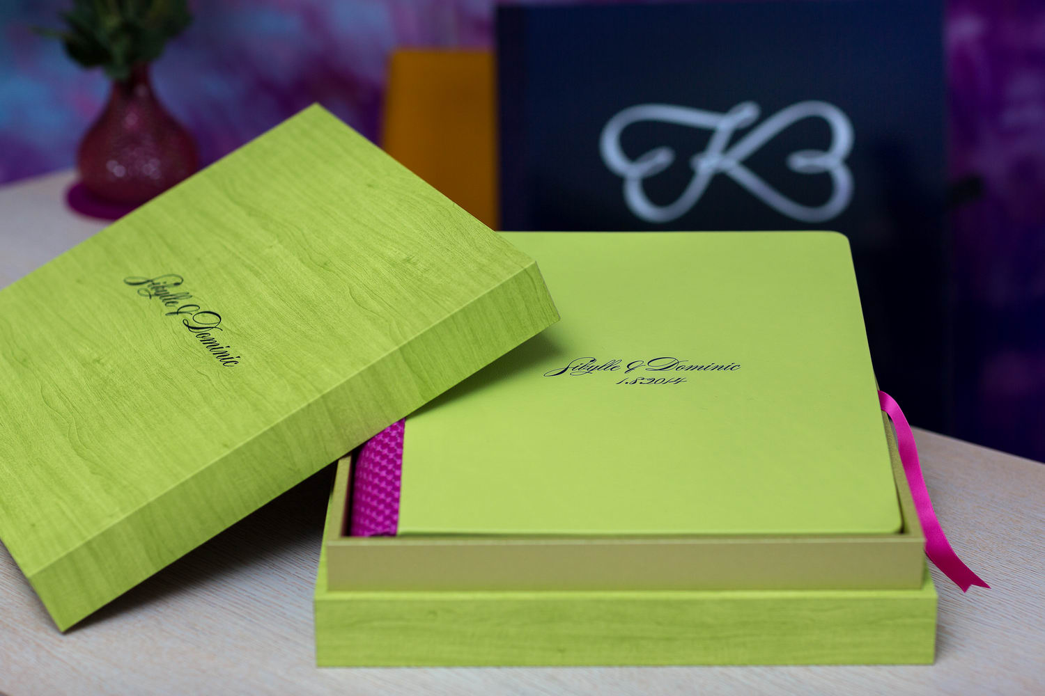 Individuell gestaltetes Hochzeitsalbum in einer Box