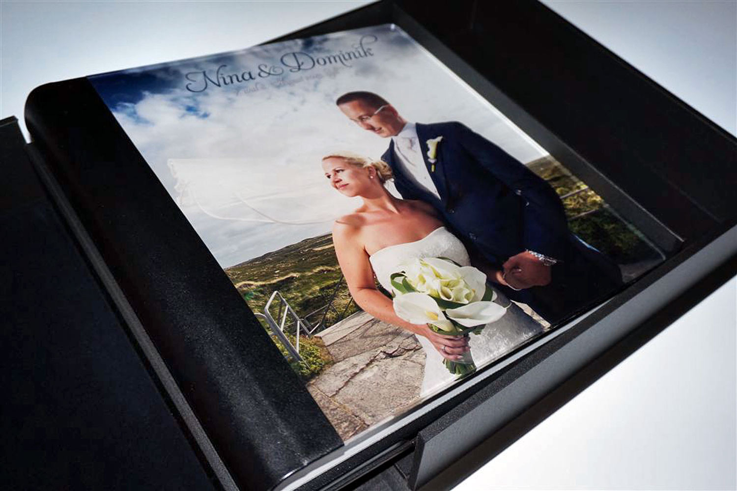 Hochzeitsalbum in einer maßgeschneiderten Box