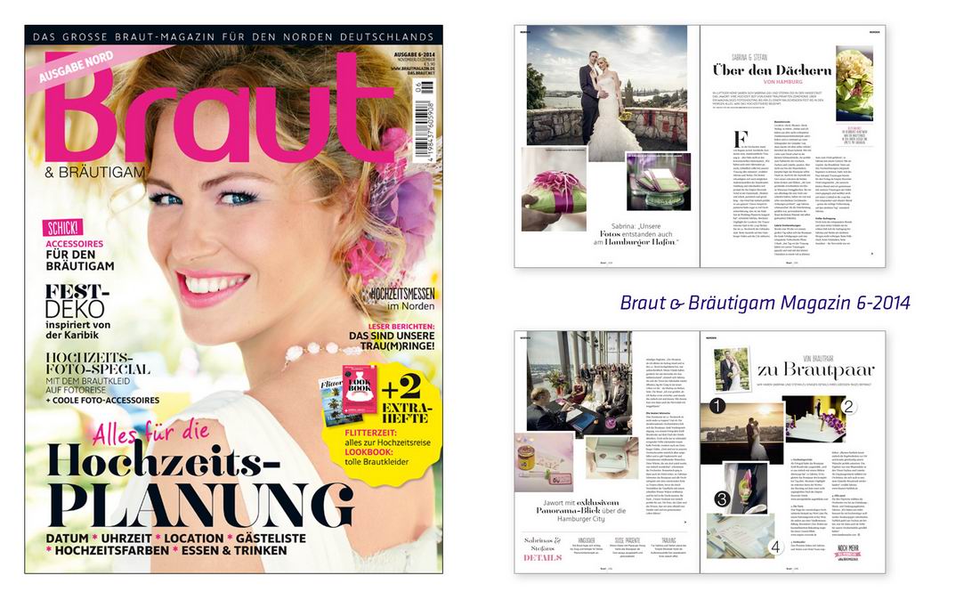 Hochzeitsfotograf Hamburg, Publikation im Braut & Bräutigam Magazin