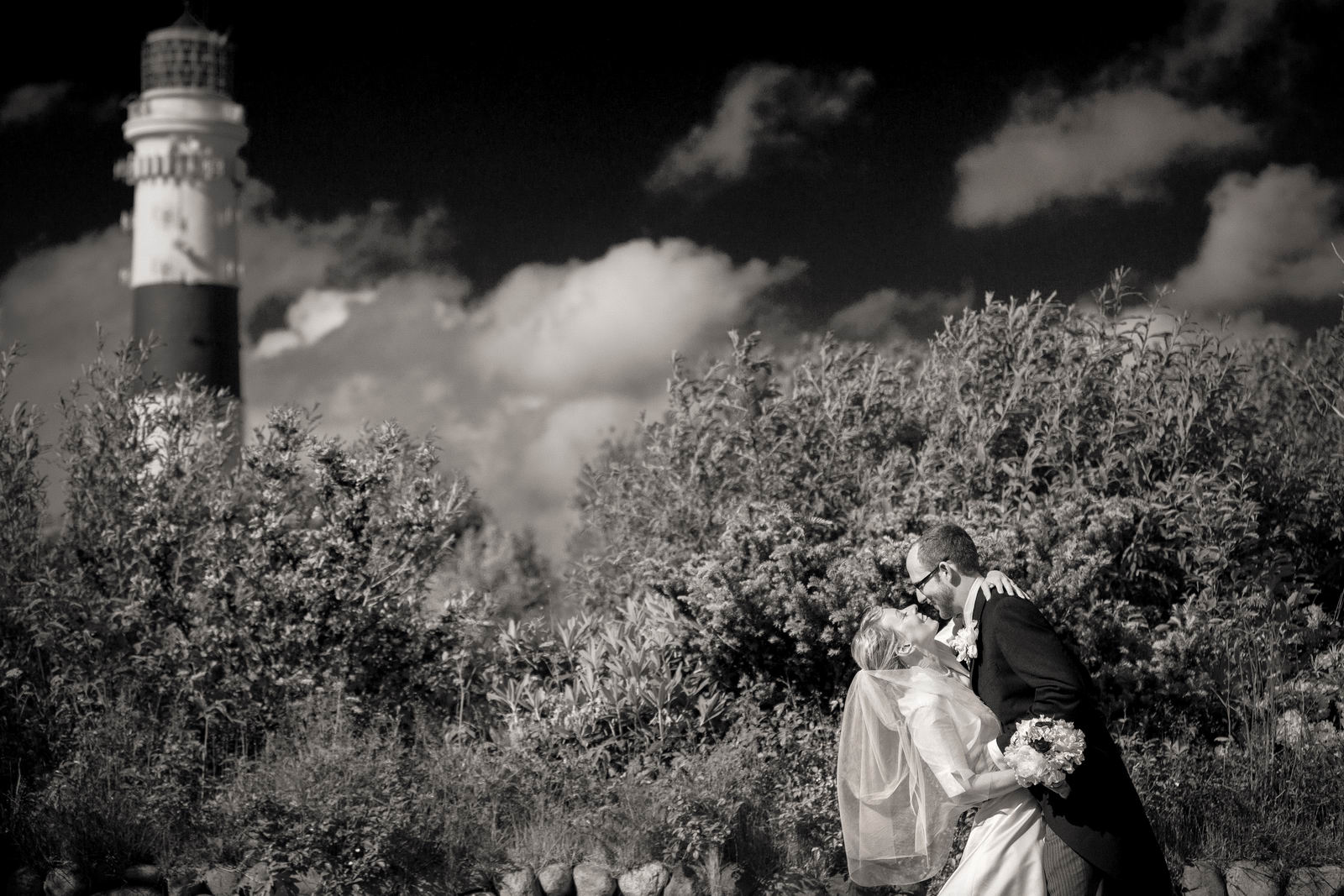 Schwarz-weisse Hochzeitsfotos Sylt