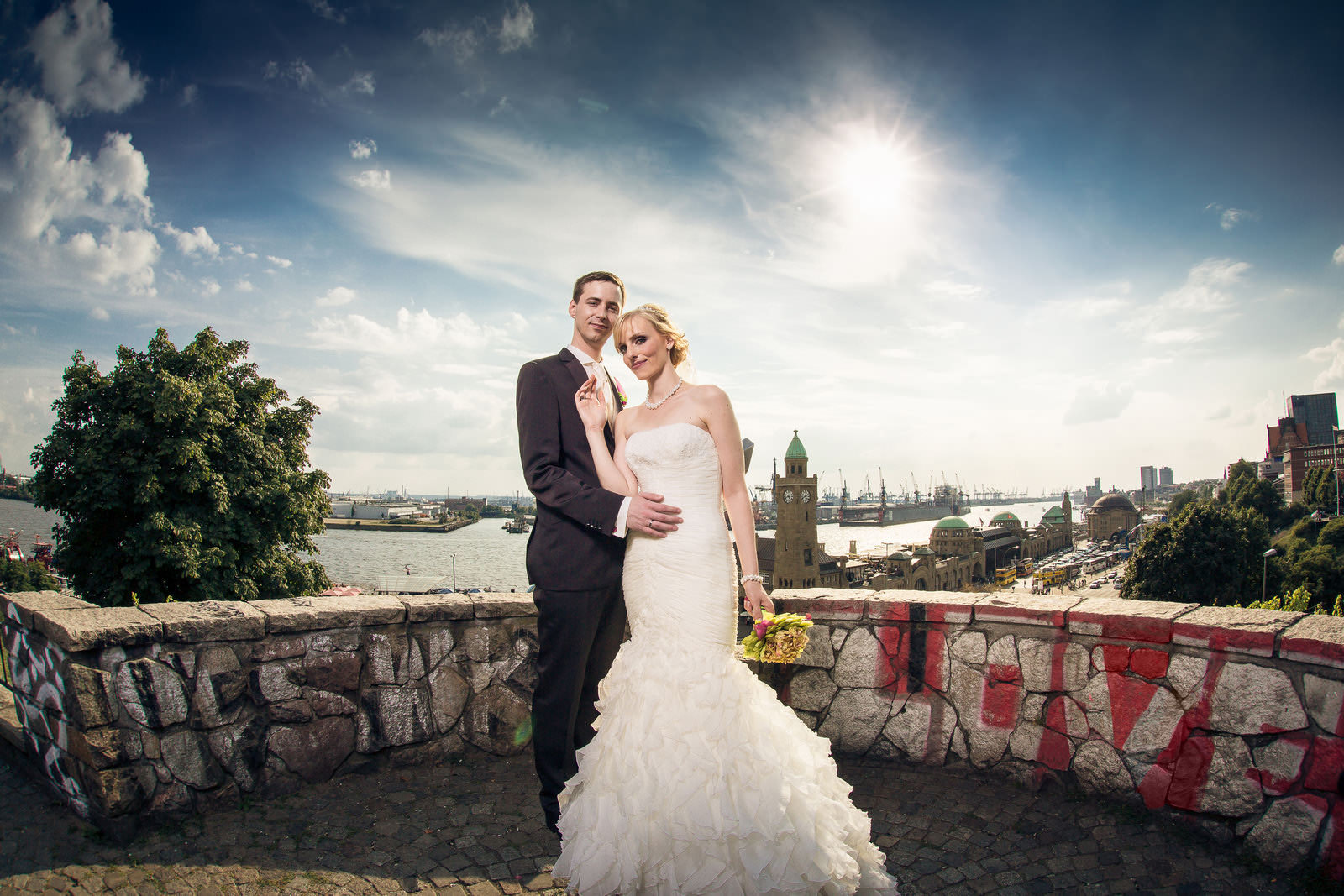 Hochzeitsfotos Landungsbrücken, Hochzeitsfotograf Hamburg