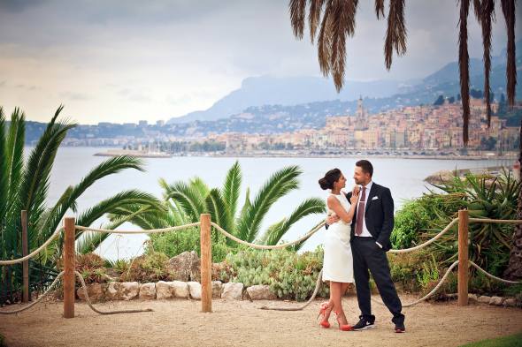 Hochzeitsfotos in Menton am Mittelmeer