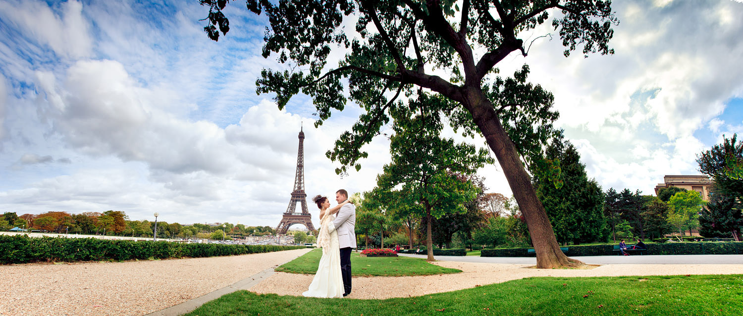 Hochzeitsfotograf Paris, Foto mit Eiffelturm